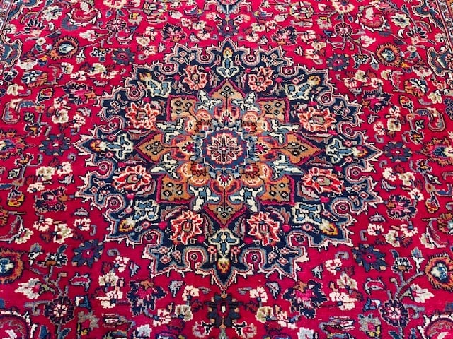 Vintage signed Persian Mashad Rug - 3