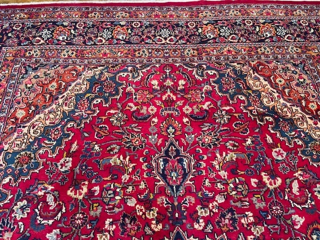 Vintage signed Persian Mashad Rug - 4