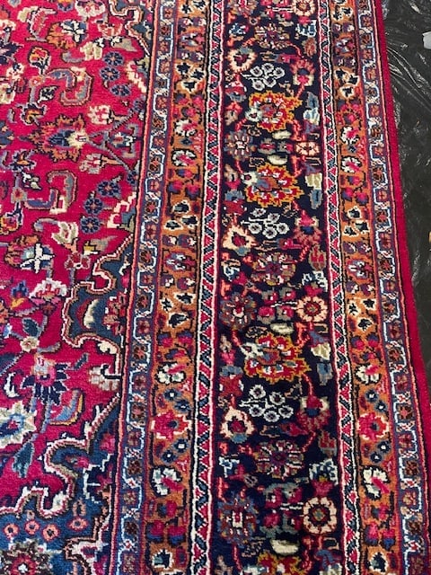 Vintage signed Persian Mashad Rug - 6