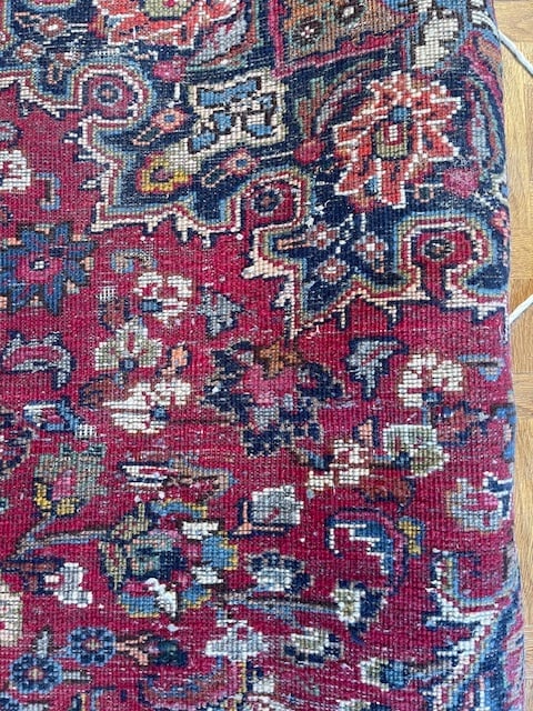 Vintage signed Persian Mashad Rug - 8