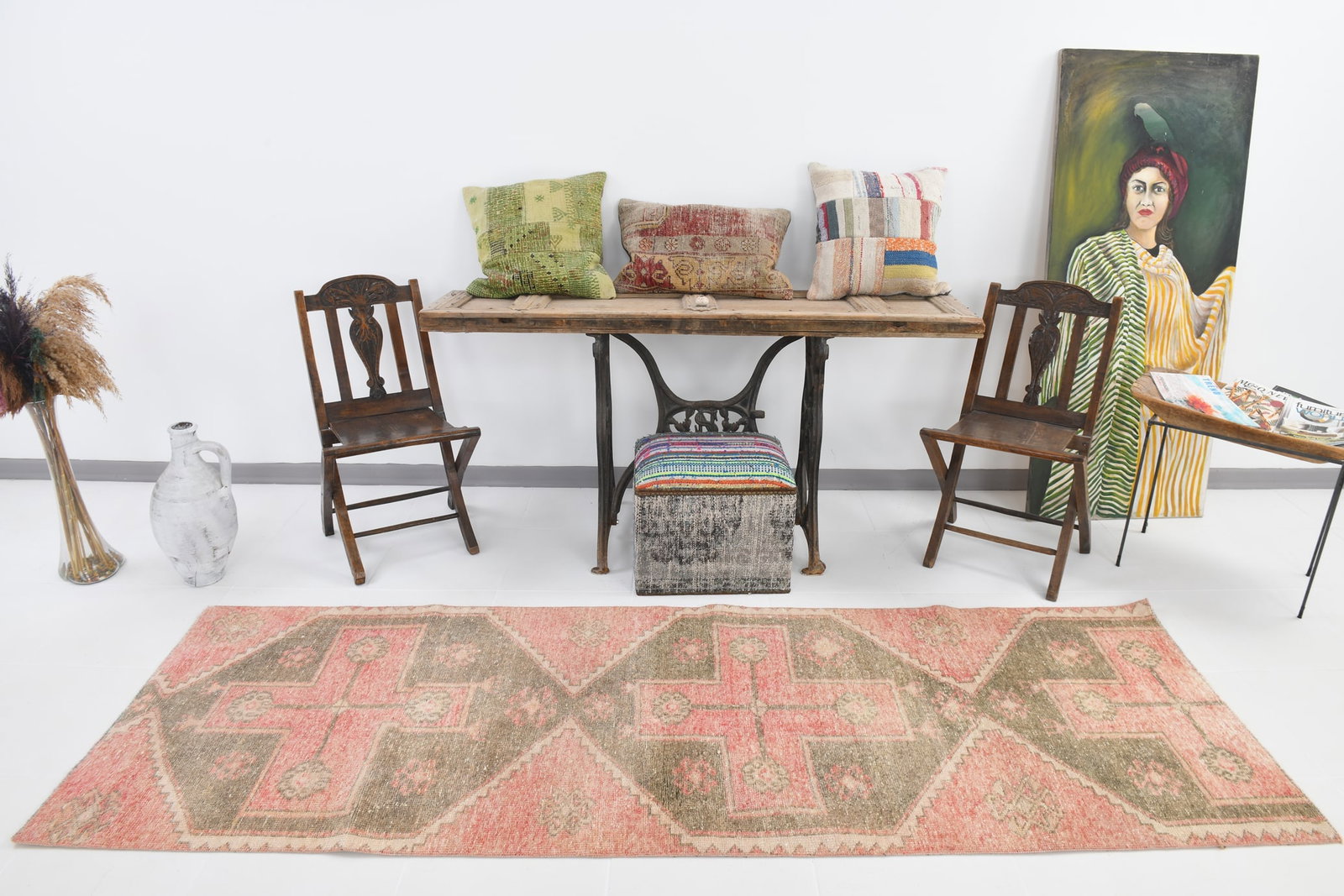 2'11'' x 8'11'' Vintage Wool Runner Rug - 20604 - 2