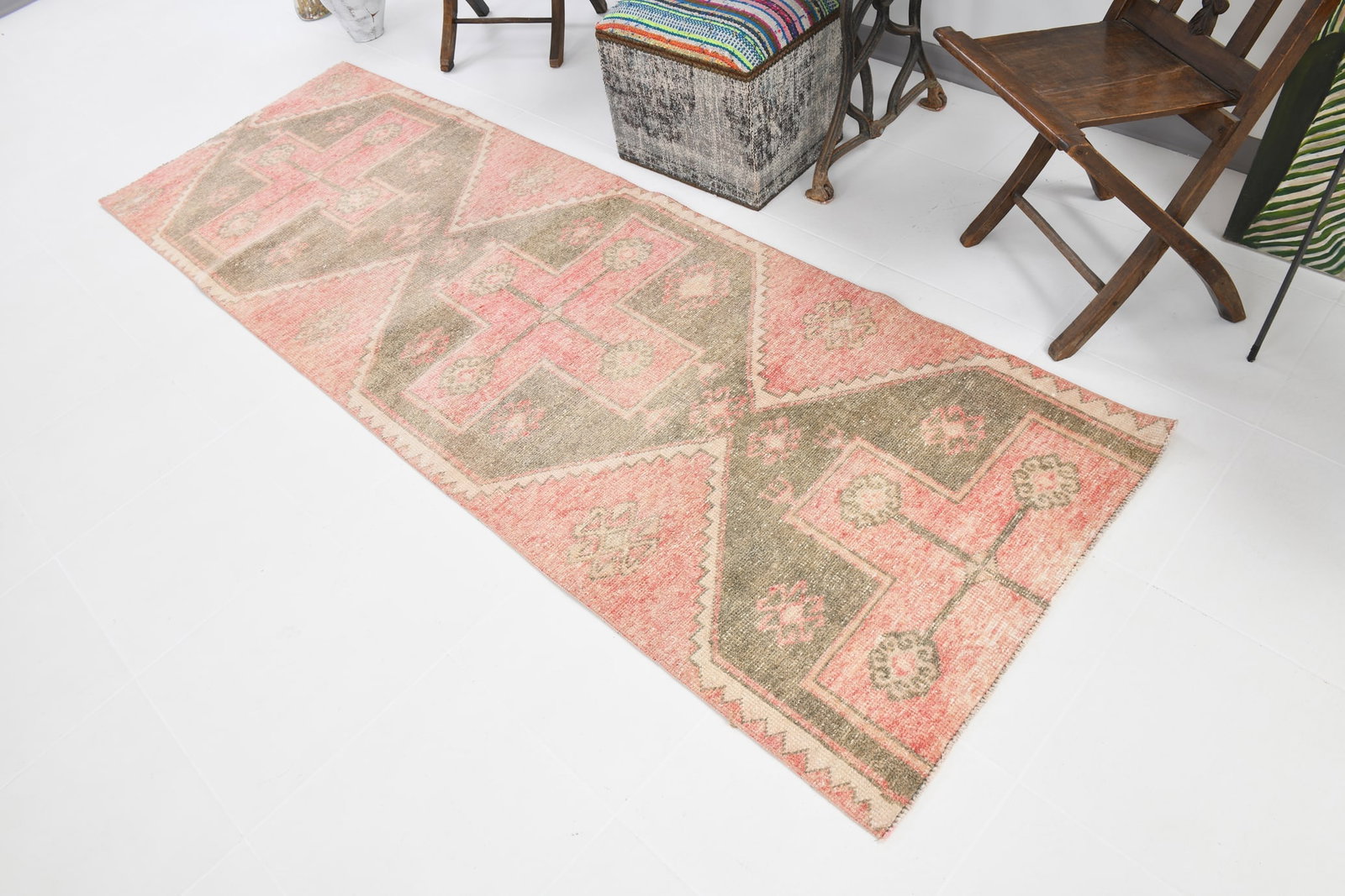 2'11'' x 8'11'' Vintage Wool Runner Rug - 20604 - 3