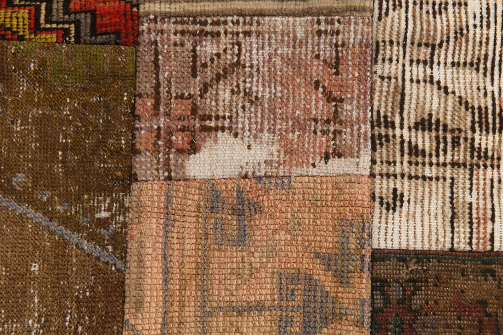2'3'' x 10'5'' Handmade Vintage Wool Patchwork Rug - 579 - 10