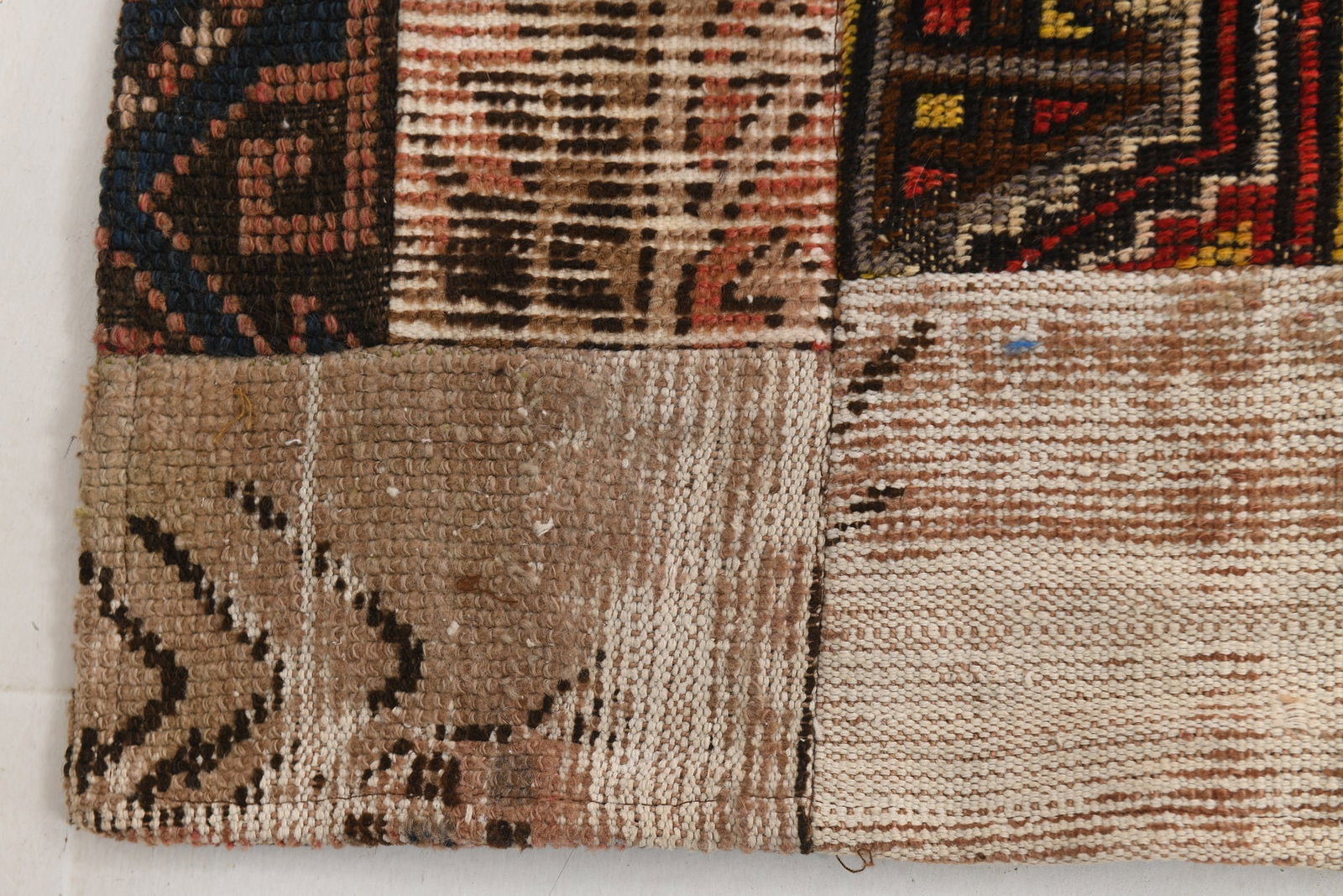2'3'' x 10'5'' Handmade Vintage Wool Patchwork Rug - 579 - 15