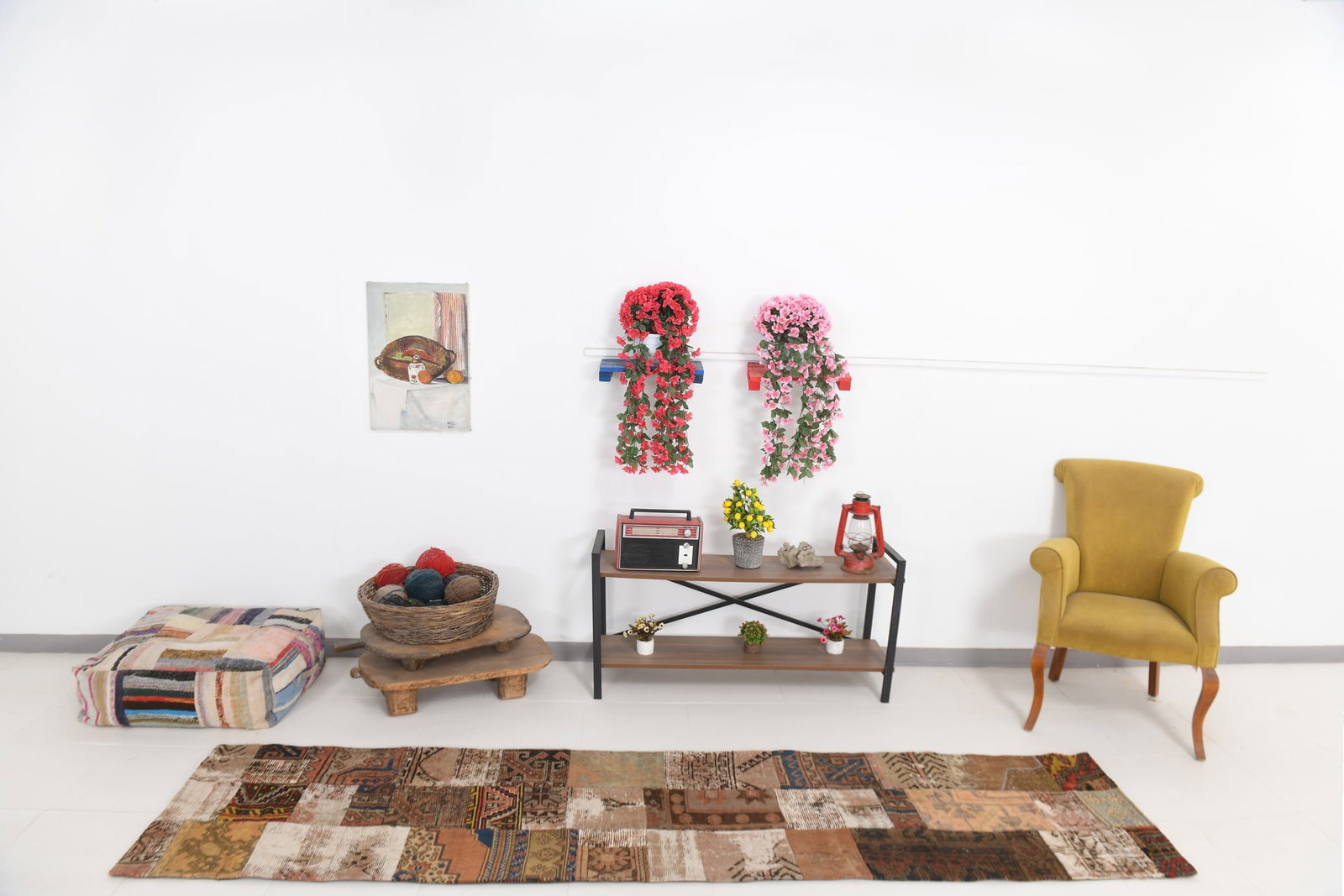 2'3'' x 10'5'' Handmade Vintage Wool Patchwork Rug - 579 - 2