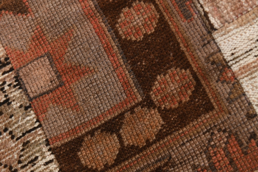 2'3'' x 10'5'' Handmade Vintage Wool Patchwork Rug - 579 - 8