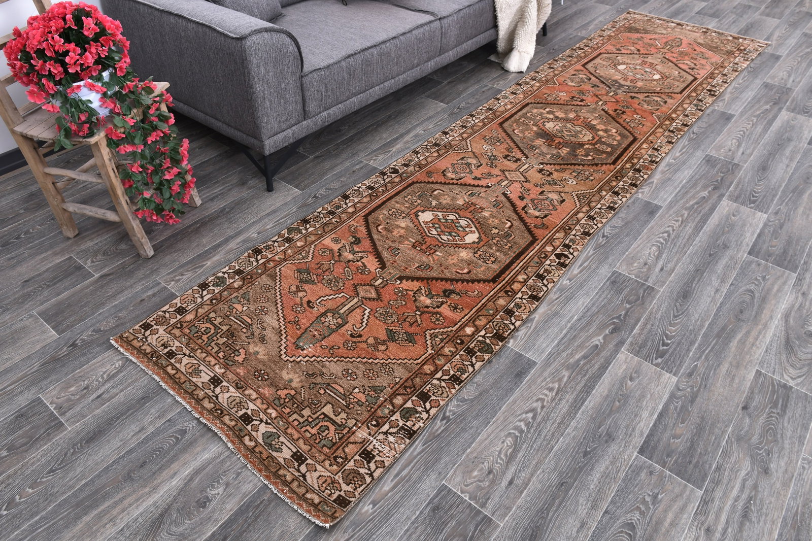2'11'' x 12'8'' Unique Handmade Vintage Rug - 242388 - 2