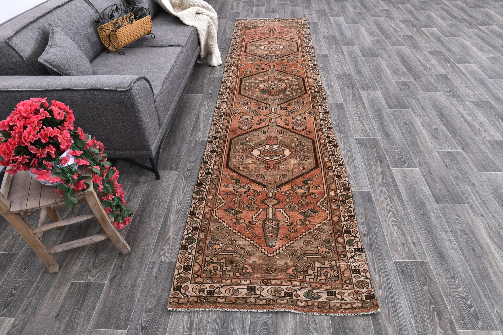 2'11'' x 12'8'' Unique Handmade Vintage Rug - 242388 - 3