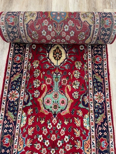 Vintage Persian Long Tabriz Runner-5273 - 8