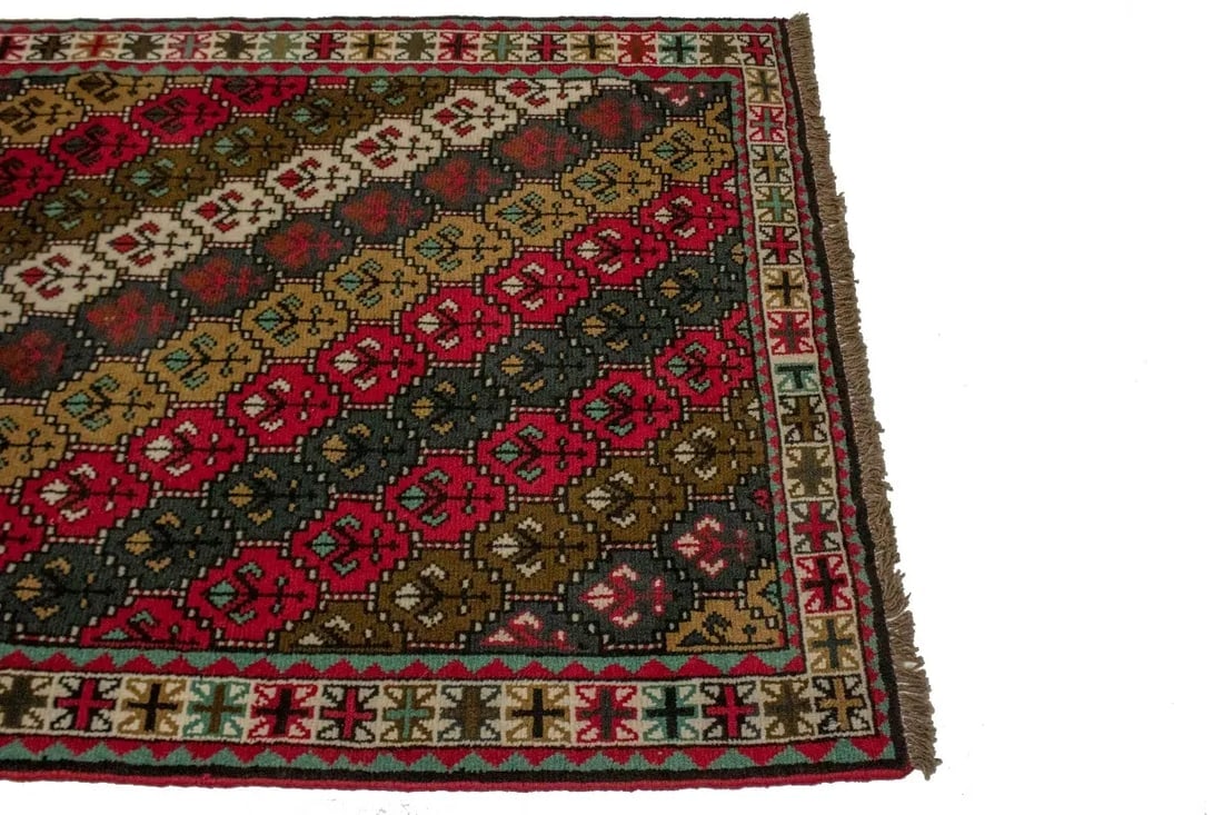 Vintage Red Tribal 4X7 Ghoochan Persian Rug - 10