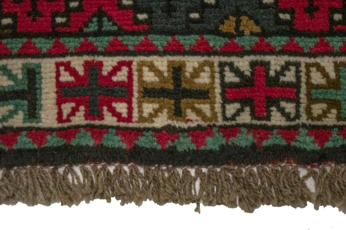 Vintage Red Tribal 4X7 Ghoochan Persian Rug - 11