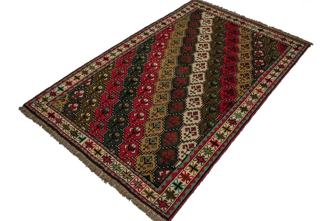Vintage Red Tribal 4X7 Ghoochan Persian Rug - 12