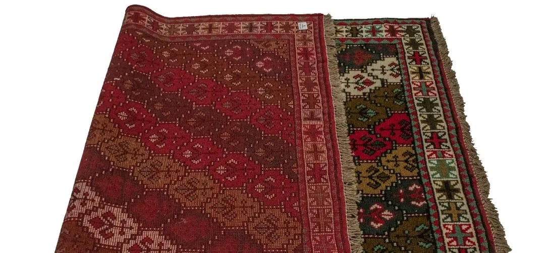 Vintage Red Tribal 4X7 Ghoochan Persian Rug - 14