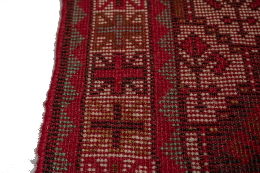 Vintage Red Tribal 4X7 Ghoochan Persian Rug - 15