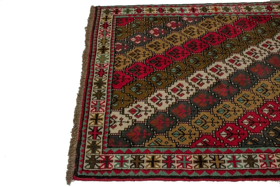 Vintage Red Tribal 4X7 Ghoochan Persian Rug - 9