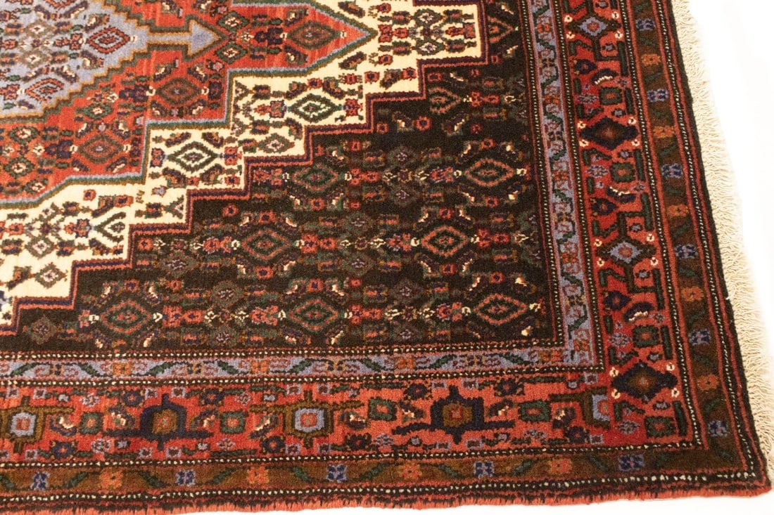 Vintage Orange Tribal 4X5 Bidjar Persian Rug - 10