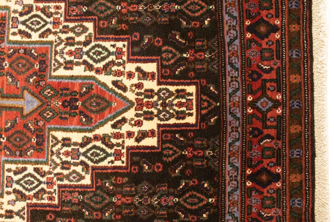 Vintage Orange Tribal 4X5 Bidjar Persian Rug - 11