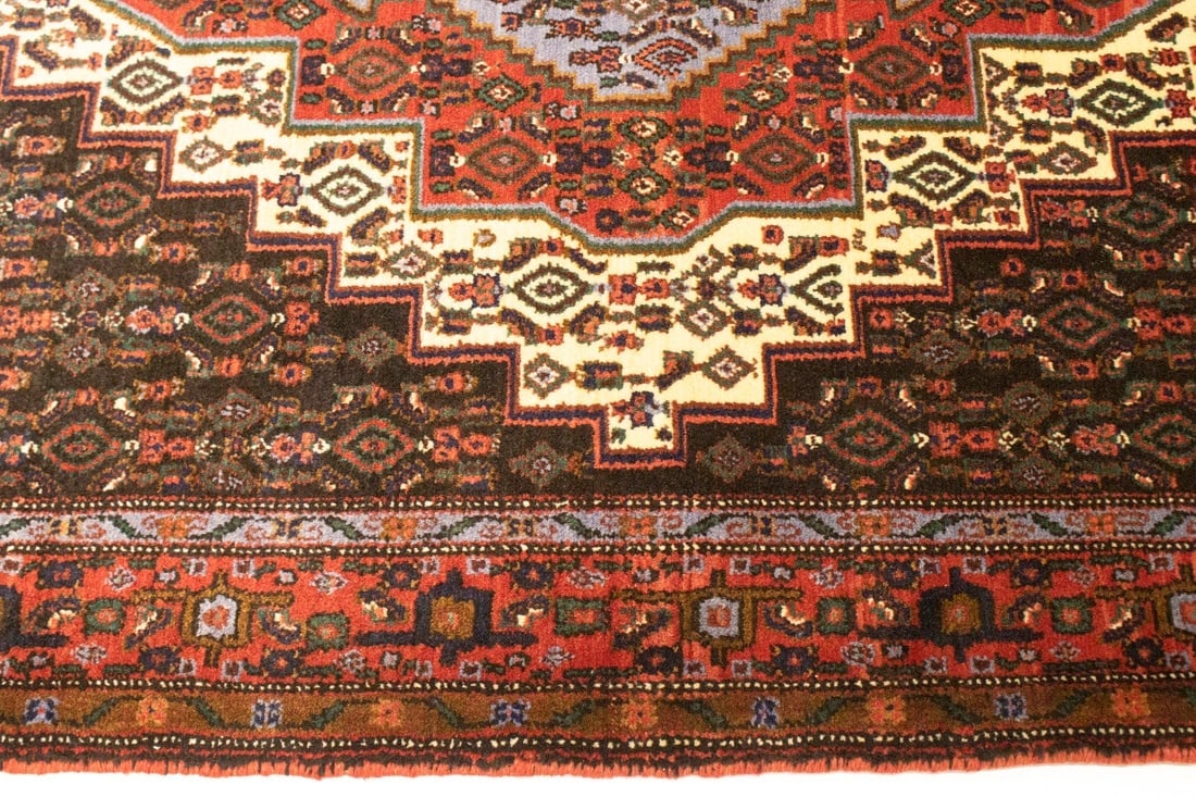 Vintage Orange Tribal 4X5 Bidjar Persian Rug - 12