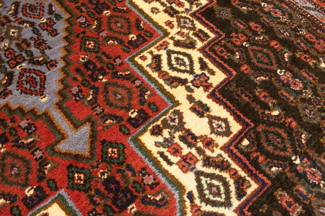 Vintage Orange Tribal 4X5 Bidjar Persian Rug - 15