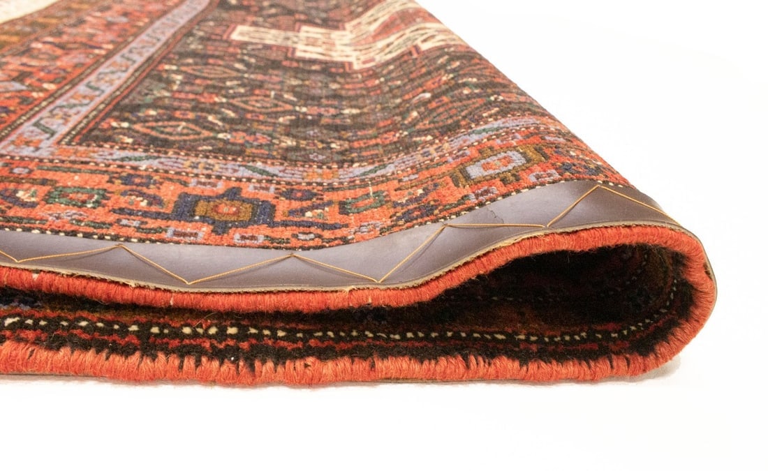 Vintage Orange Tribal 4X5 Bidjar Persian Rug - 17