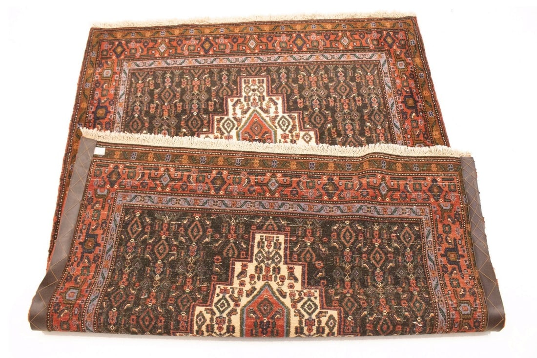 Vintage Orange Tribal 4X5 Bidjar Persian Rug - 18