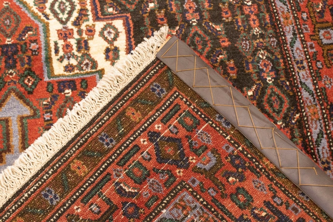 Vintage Orange Tribal 4X5 Bidjar Persian Rug - 19