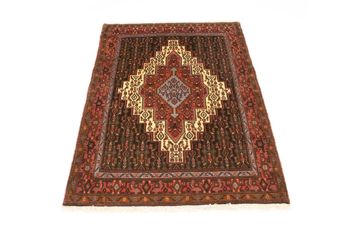 Vintage Orange Tribal 4X5 Bidjar Persian Rug - 3