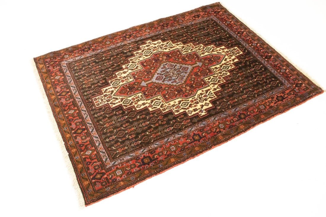 Vintage Orange Tribal 4X5 Bidjar Persian Rug - 4
