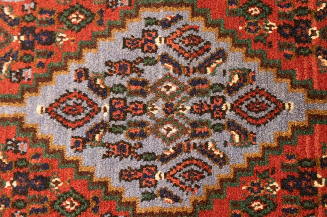 Vintage Orange Tribal 4X5 Bidjar Persian Rug - 9