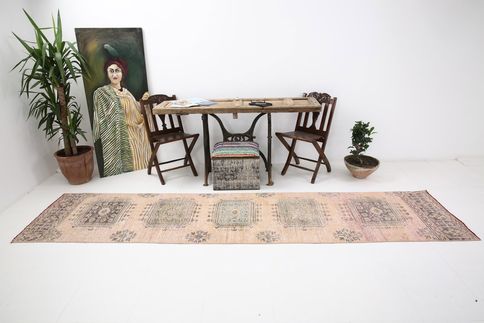 2'8'' x 11'9'' Turkish Vintage Runner Rug - 5329 - 19