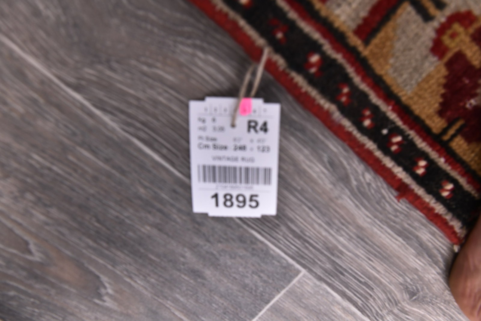 4'0'' x 8'1'' Handmade Vintage Wool Rug - 1895 - 14