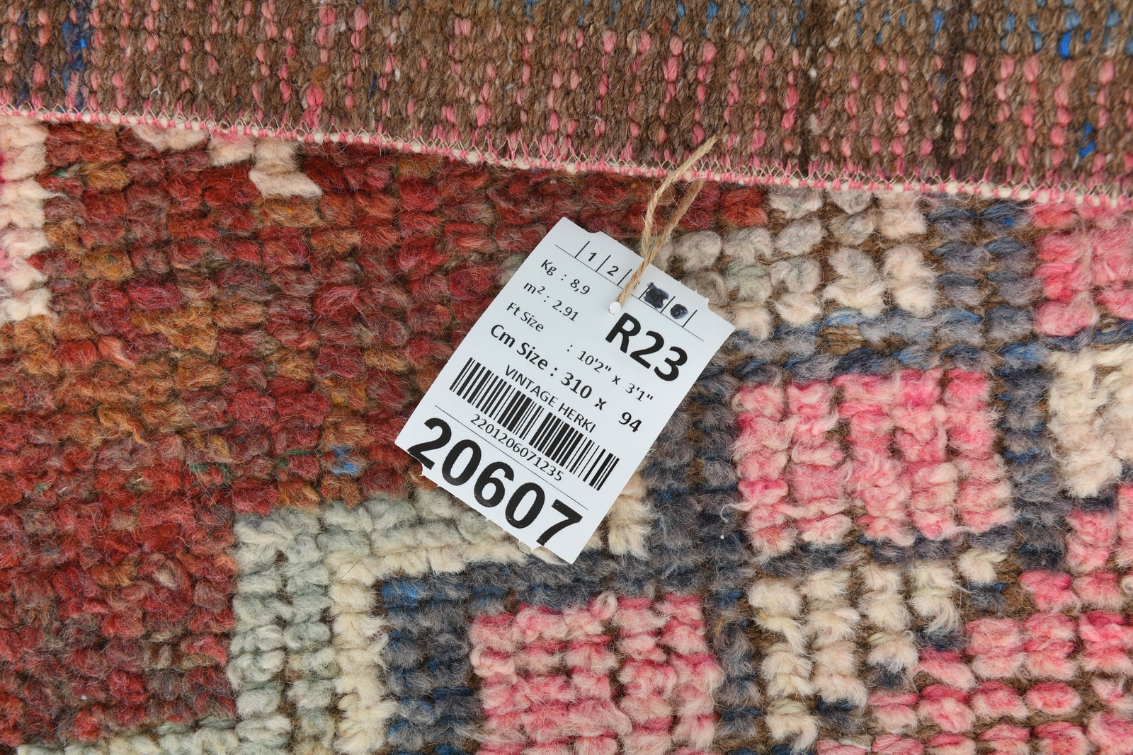 3'1'' x 10'2'' Handmade Vintage Wool Rug - 20607 - 17