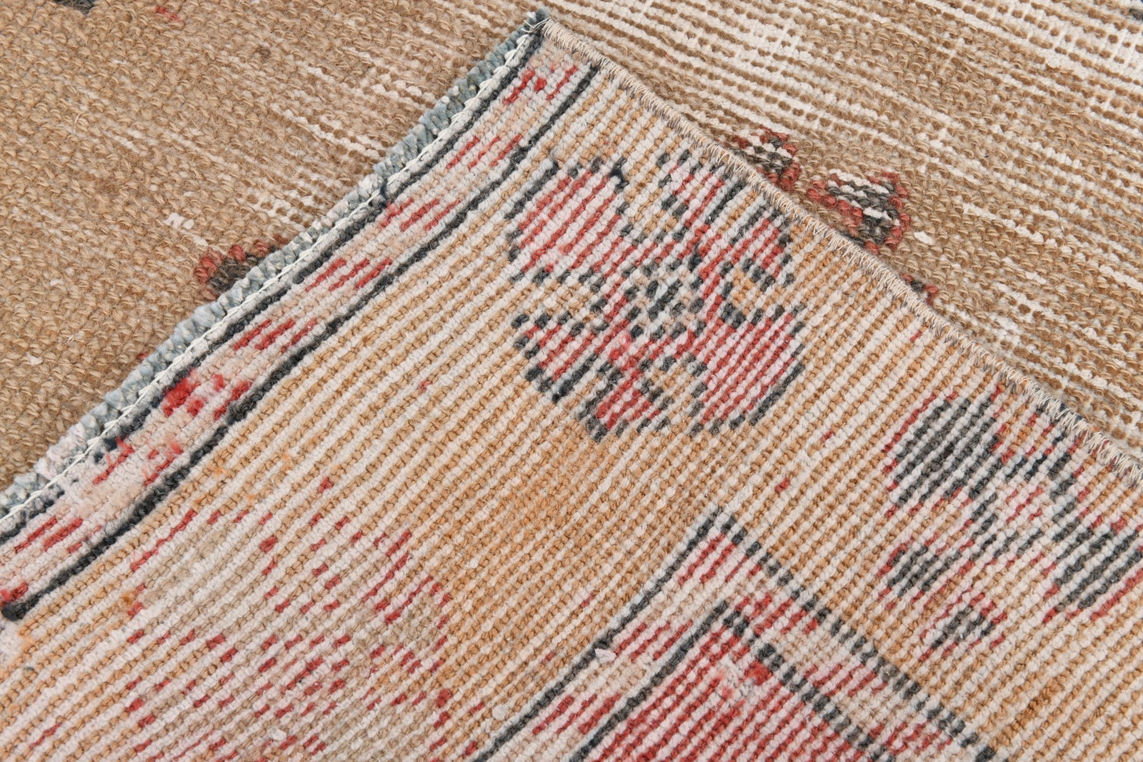 3'2'' x 13'0'' Handmade Vintage Wool Rug - 23027 - 17