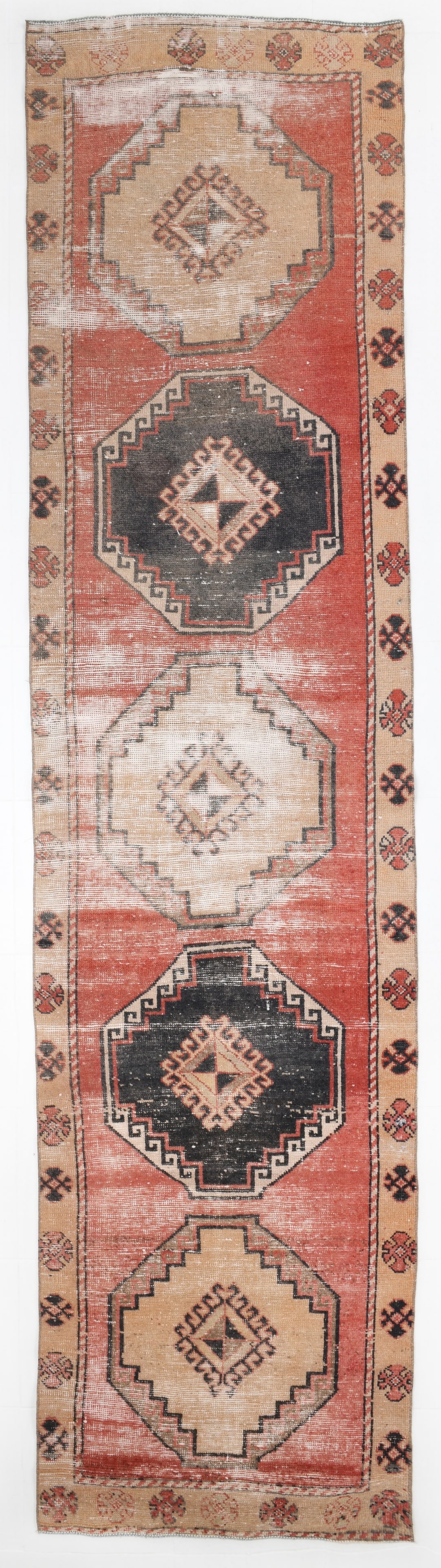 3'2'' x 13'0'' Handmade Vintage Wool Rug - 23027 (1 of 19)