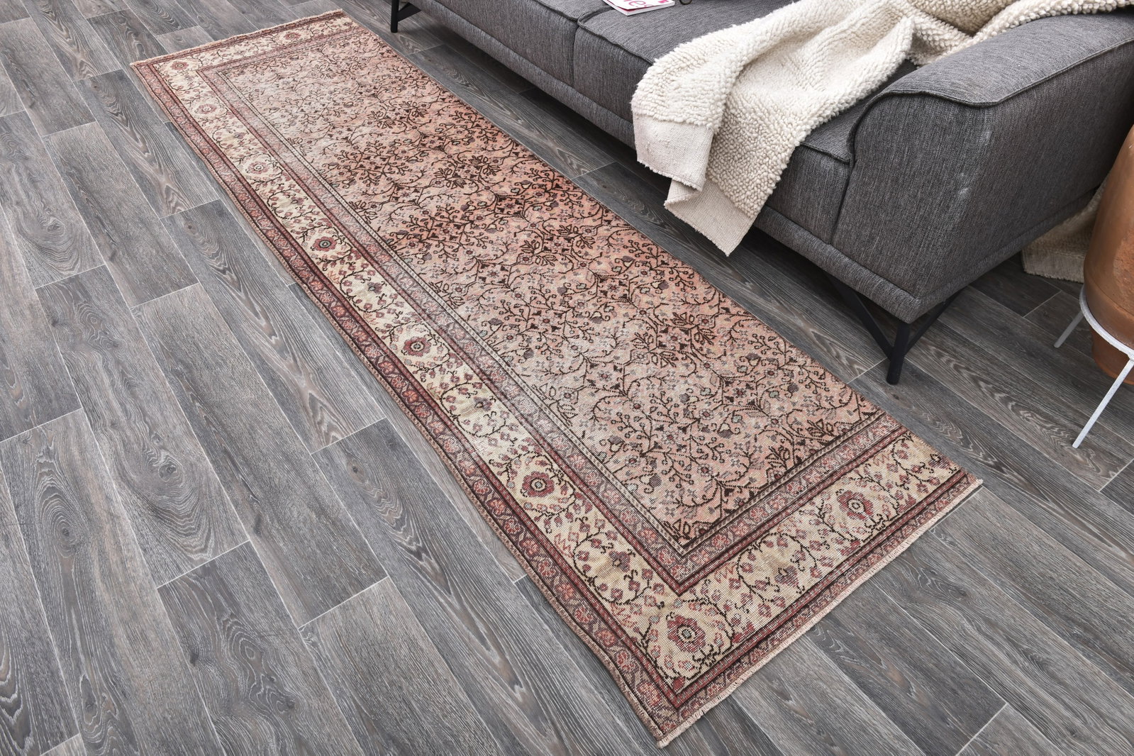 2'7'' x 9'3'' Handmade Vintage Wool Rug - 243819 - 2