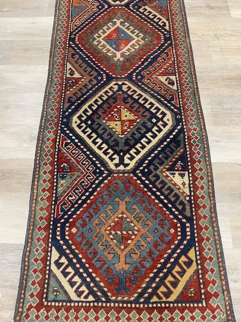 Antique Kazak caucasian Runner-5362 - 2