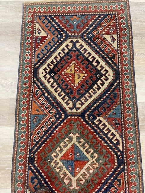 Antique Kazak caucasian Runner-5362 - 4