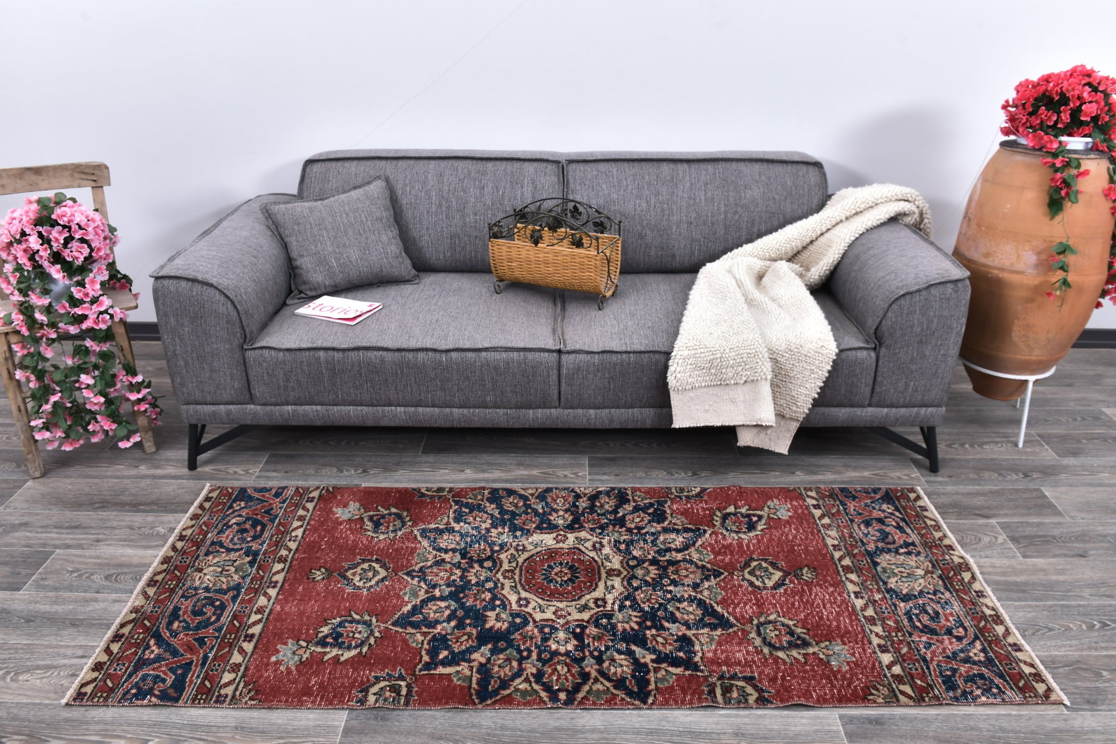 2'7'' x 6'9'' Turkish Vintage Runner Rug - 243964: Title: 2'7'' x 6'9'' Turkish Vintage Runner Rug - 243964 Description:2'7'' x 6'9'' Turkish Vintage Runner Rug - 243964 Origin:Turkiye Date/Period:1960-90 Materials:Wool,Cotton Dimension:2'7''x6'9'' ft