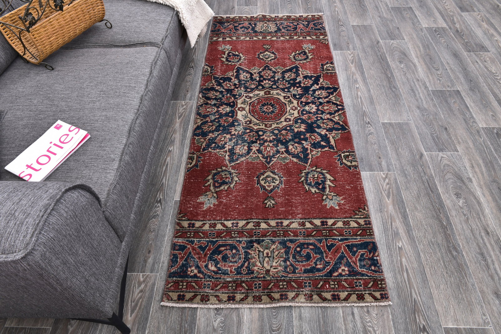 2'7'' x 6'9'' Turkish Vintage Runner Rug - 243964 - 3