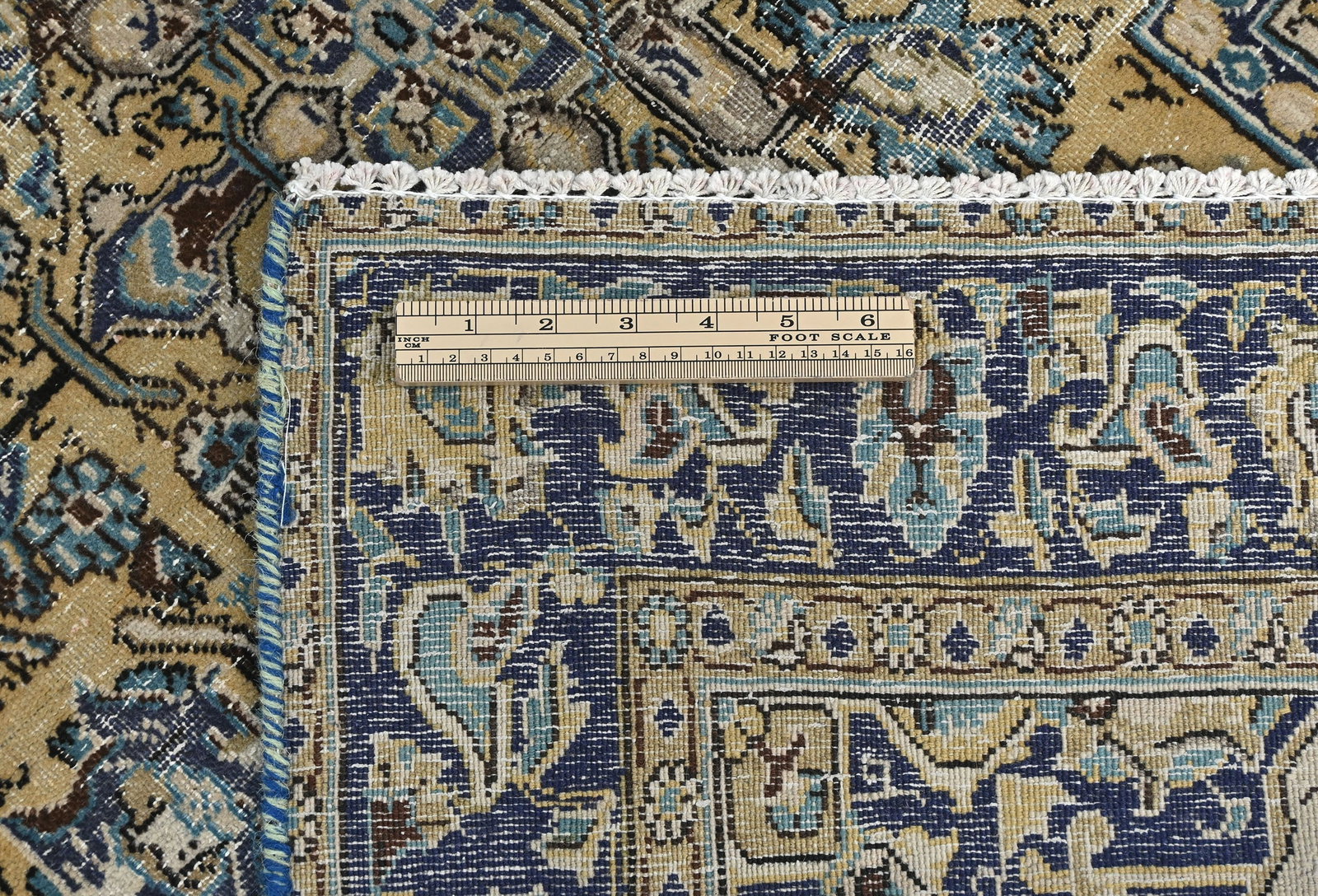 Semi Antique Cream Floral 3X6 Distressed Vintage Oriental Rug - 12