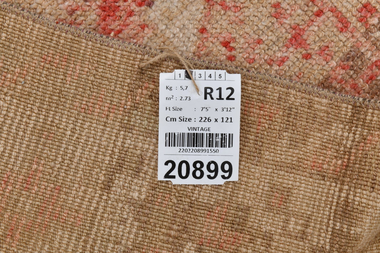 3'11'' x 7'4'' Unique Handmade Vintage Rug - 20899 - 20