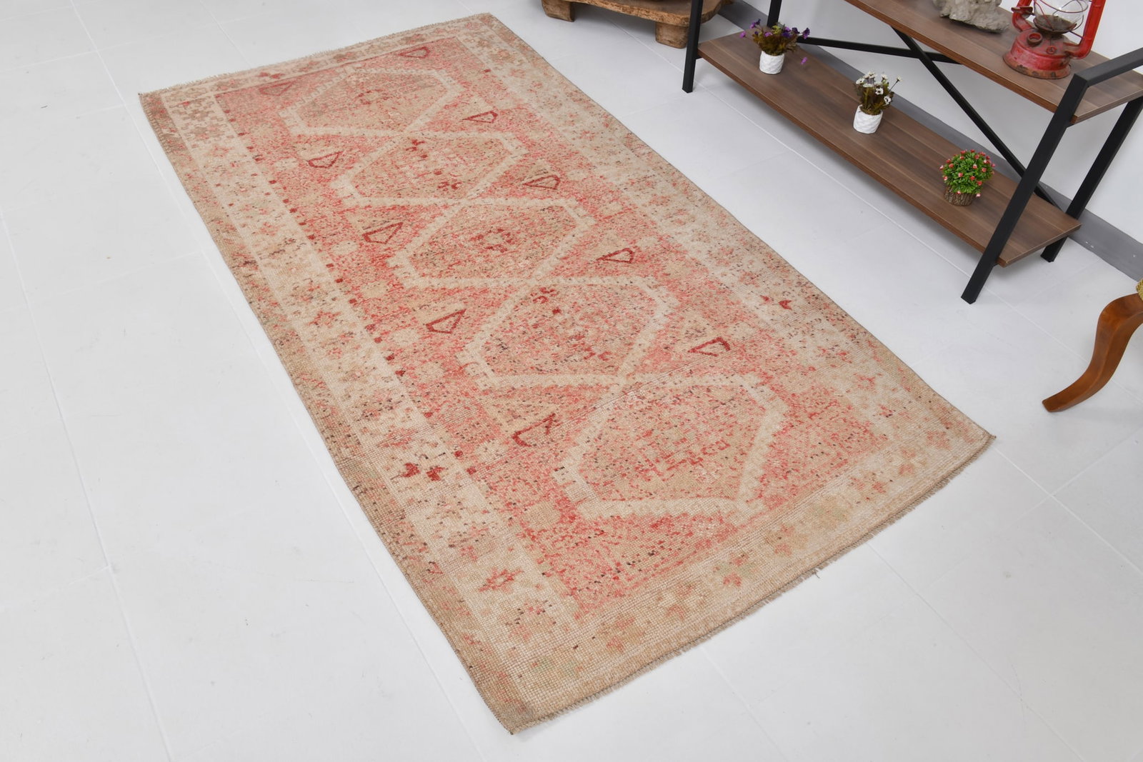 3'11'' x 7'4'' Unique Handmade Vintage Rug - 20899 - 4