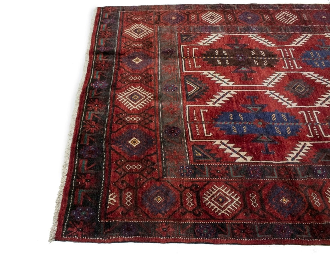 Vintage Red Tribal 5X12 Balouch Yalameh Persian Runner Rug - 10