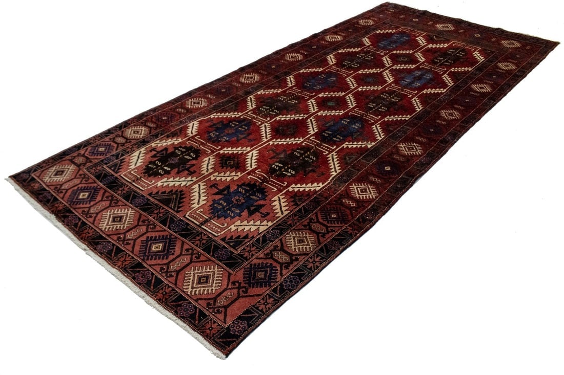 Vintage Red Tribal 5X12 Balouch Yalameh Persian Runner Rug - 12