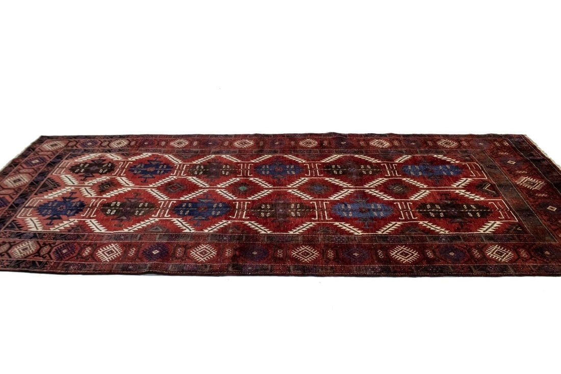 Vintage Red Tribal 5X12 Balouch Yalameh Persian Runner Rug - 5