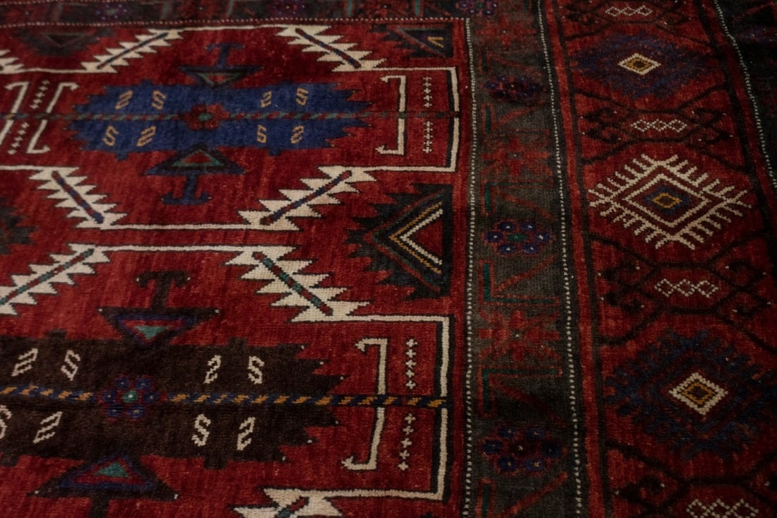 Vintage Red Tribal 5X12 Balouch Yalameh Persian Runner Rug - 7