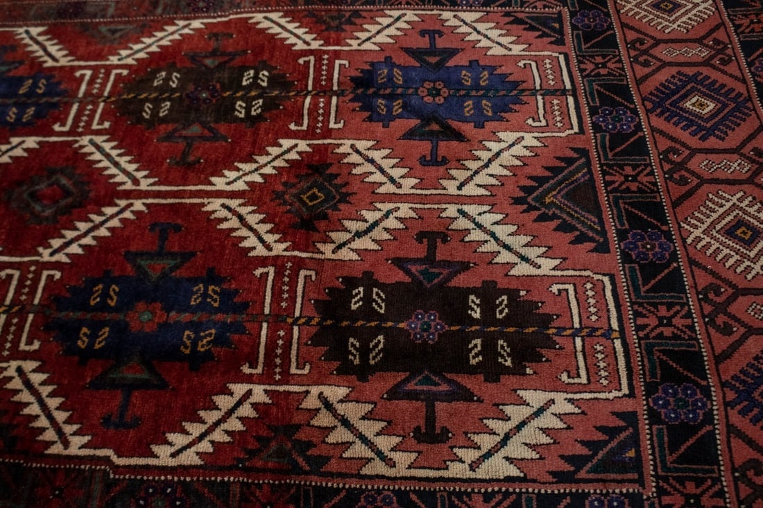 Vintage Red Tribal 5X12 Balouch Yalameh Persian Runner Rug - 9