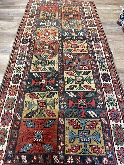 Antique Kazak caucasian Runner-4244 - 3