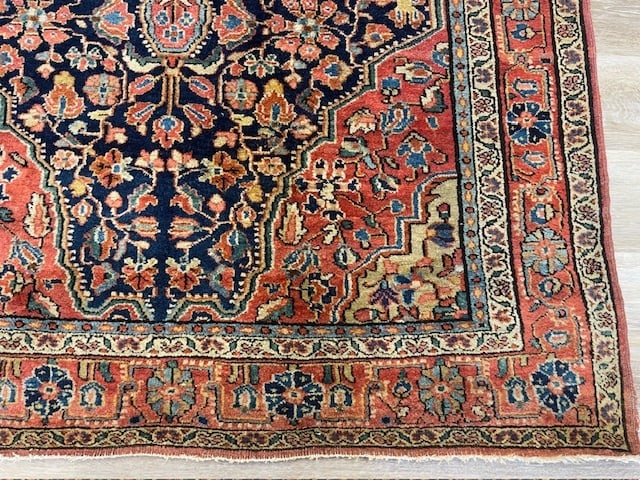 Antique Persian Blue Sarouk Rug-3902 - 2