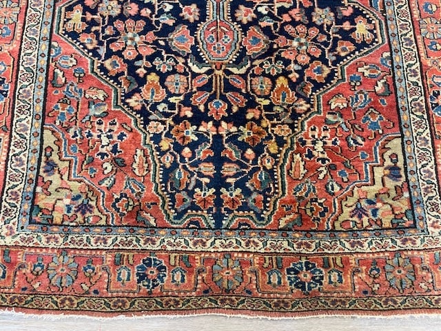 Antique Persian Blue Sarouk Rug-3902 - 3